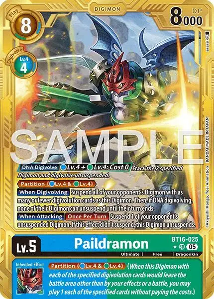 Paildramon - BT16-025 (Gold Border) card art
