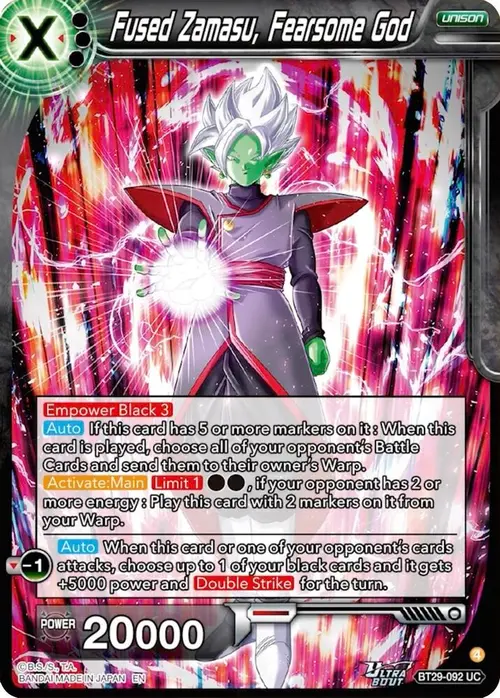 Fused Zamasu, Fearsome God card art