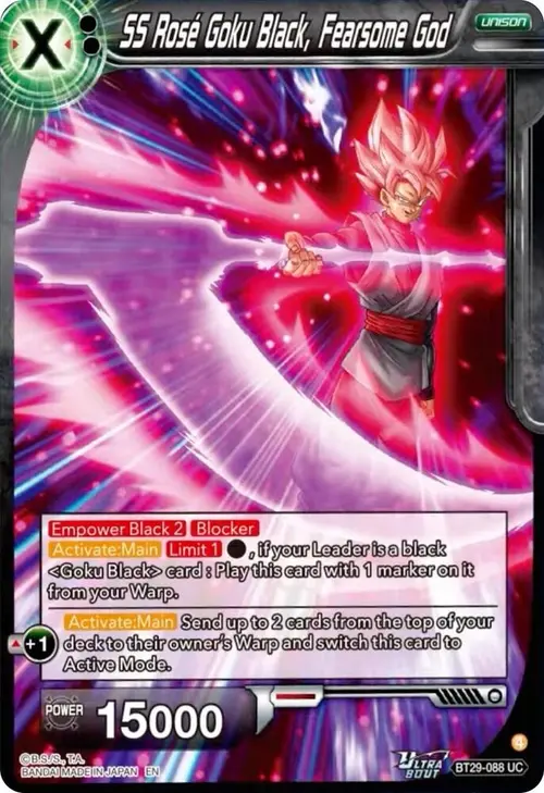 SS Rose Goku Black, Fearsome God card art