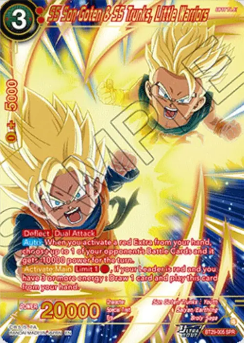 SS Son Goten & SS Trunks, Little Warriors (SPR) card art