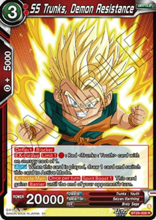 SS Trunks, Demon Resistance card art