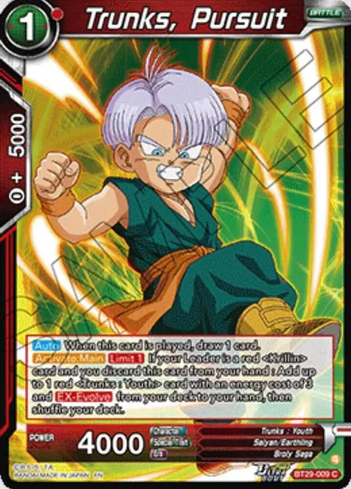 Trunks, Pursuit card art