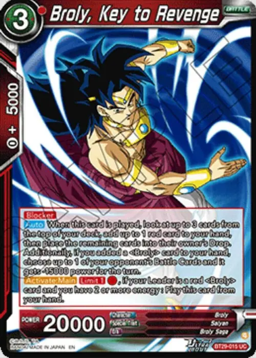 Broly, Key to Revenge card art