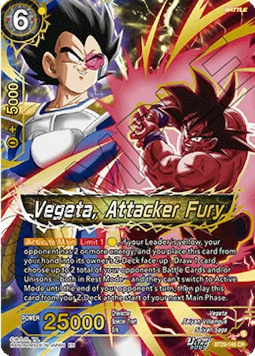Vegeta, Attacker Fury card art