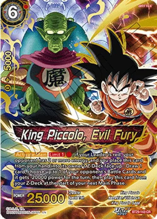 King Piccolo, Evil Fury card art