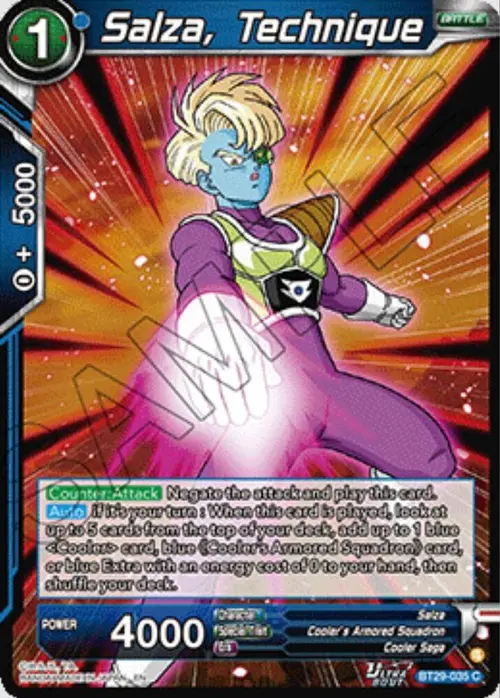 Salza, Technique card art