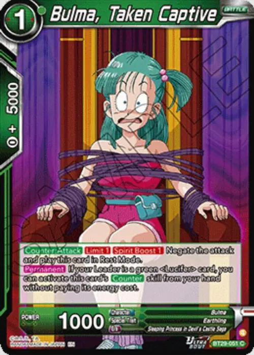 Bulma, Taken Captive card art