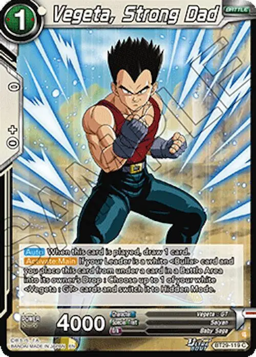 Vegeta, Strong Dad card art