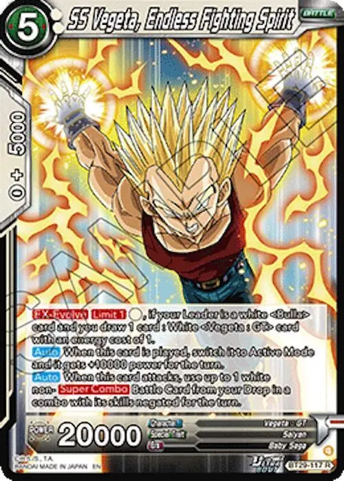 SS Vegeta, Endless Fighting Spirit card art