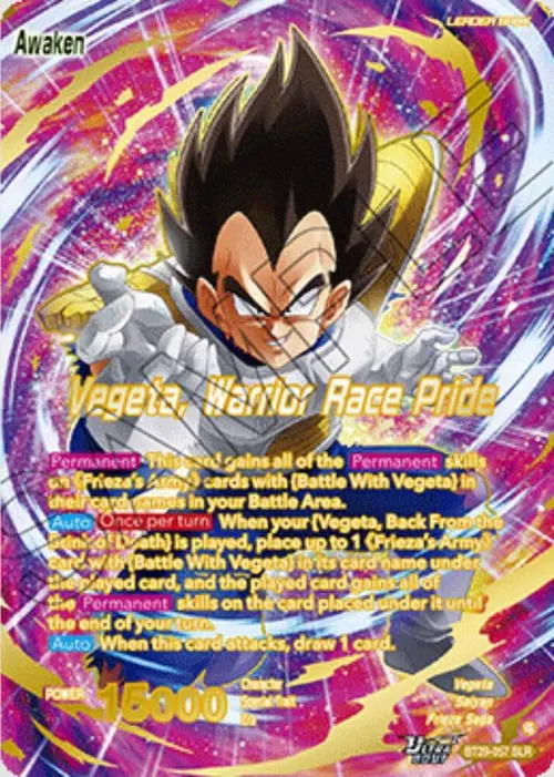 Vegeta // Vegeta, Warrior Race Pride (SLR) card art