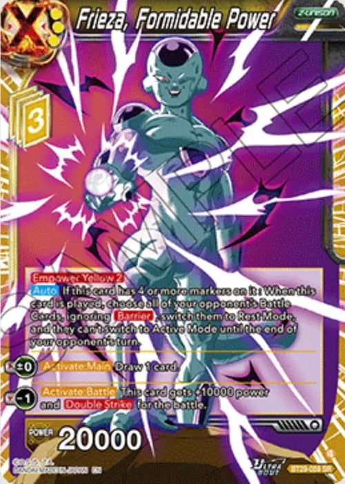 Frieza, Formidable Power card art