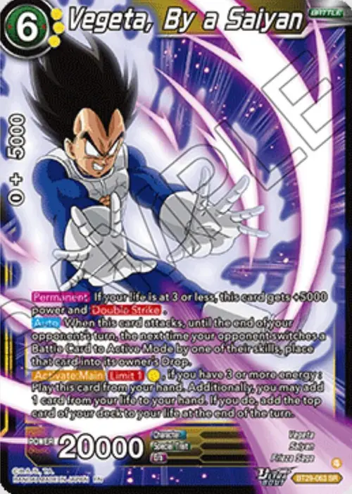 Vegeta, By a Saiyan card art