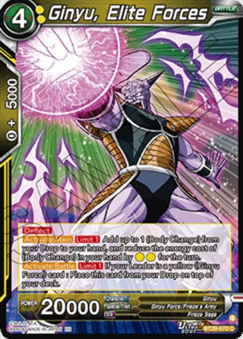 Ginyu, Elite Forces card art