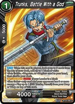 Trunks, Battle With a God card art