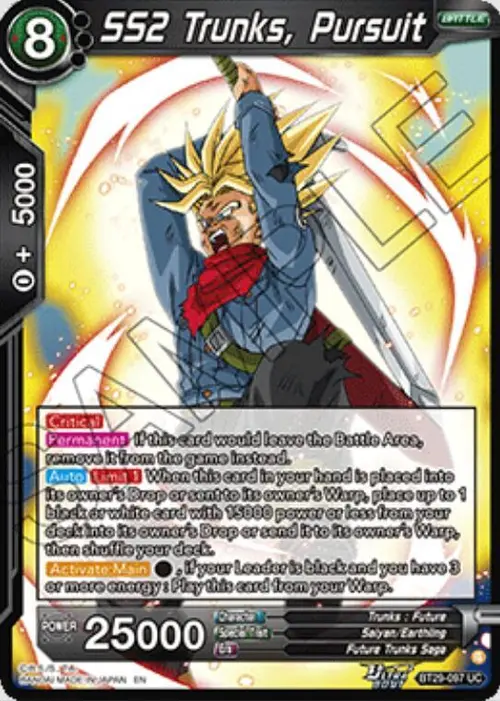 SS2 Trunks, Pursuit card art