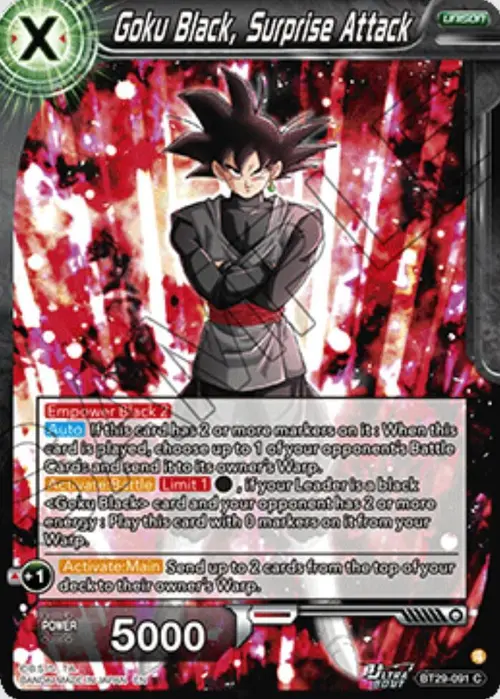 Goku Black, Surprise Attack card art