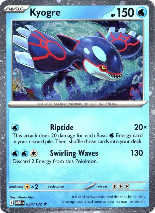 Kyogre (Cosmos Holo) card art
