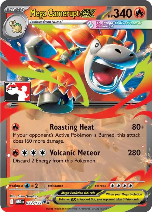 Mega Camerupt ex - 022/132 card art
