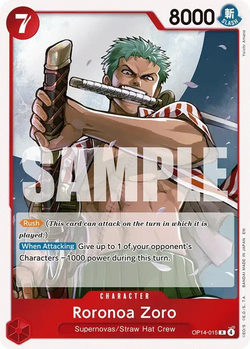 Roronoa Zoro - OP14-015 card art