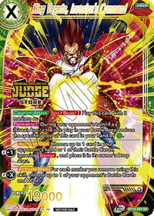 King Vegeta, Invasion's Command (Judge Pack Vol.18) (Store) card art