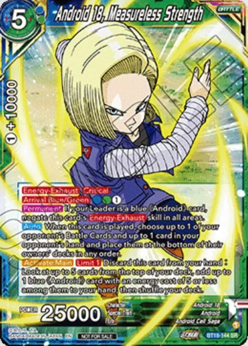 Android 18, Measureless Strength (Ultra-Bout Series Tournament Pack Vol.1) card art