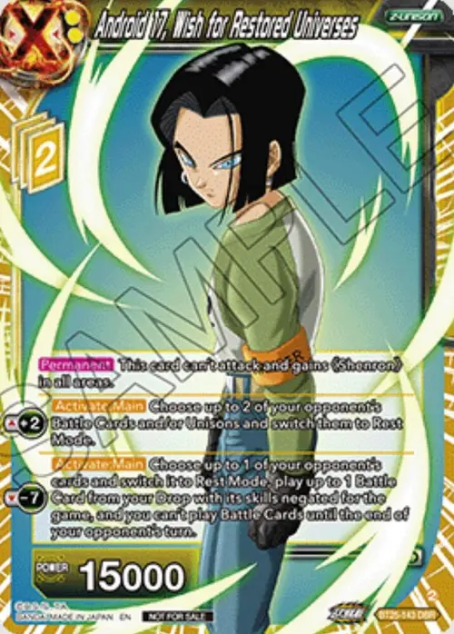 Android 17, Wish for Restored Universes (Ultra-Bout Series Tournament Pack Vol.1) card art