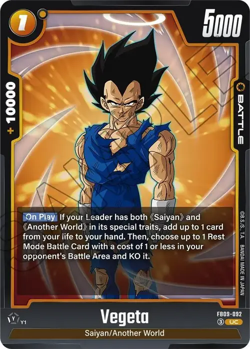 Vegeta card art