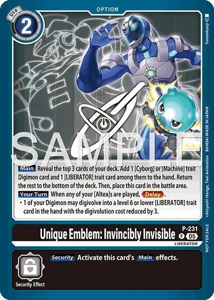 Unique Emblem: Invincibly Invisible (Dawn of Liberator Box Topper) card art