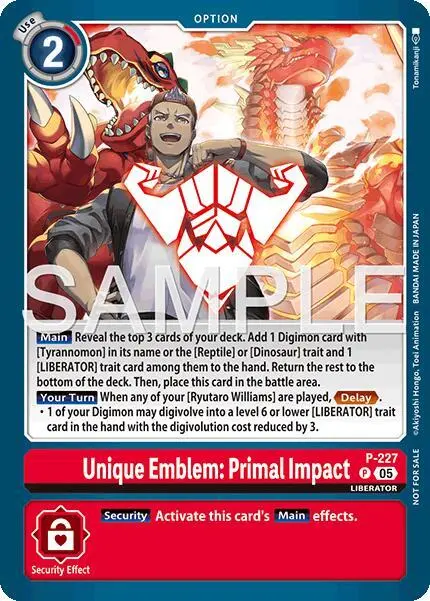 Unique Emblem: Primal Impact (Dawn of Liberator Box Topper) card art