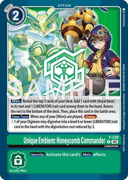 Unique Emblem: Honeycomb Commander (Dawn of Liberator Box Topper) card art