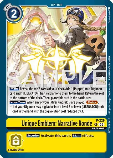 Unique Emblem: Narrative Ronde (Dawn of Liberator Box Topper) card art