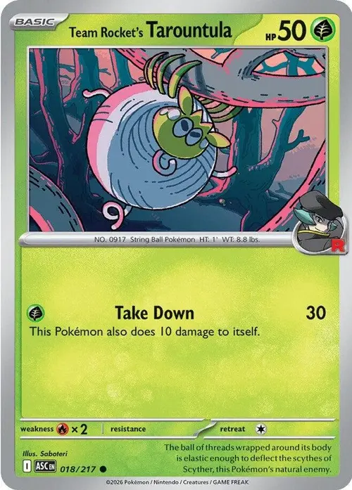 Team Rocket's Tarountula card art