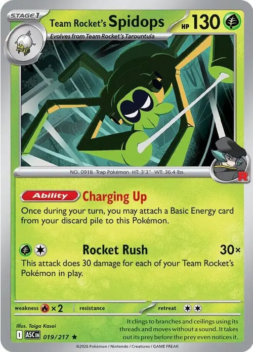 Team Rocket's Spidops card art