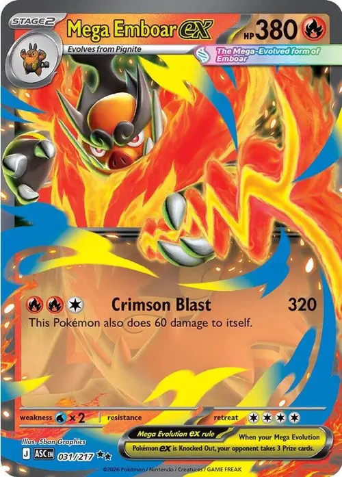 Mega Emboar ex - 031/217 card art