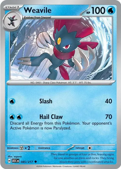 Weavile - 045/217 card art