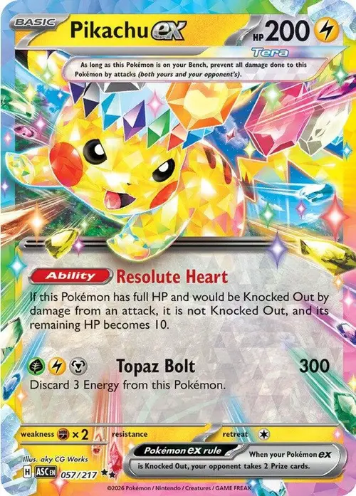 Pikachu ex - 057/217 card art