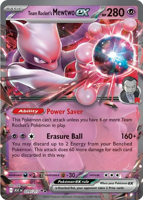 Team Rocket's Mewtwo ex - 079/217 card art