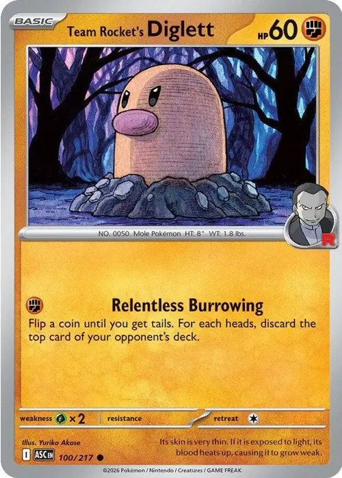 Team Rocket's Diglett card art