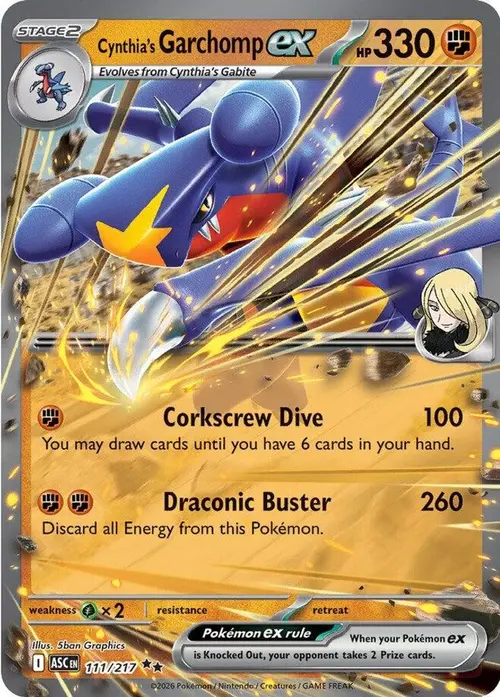Cynthia's Garchomp ex card art