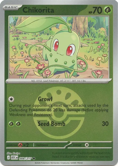 Chikorita (Friend Ball) card art
