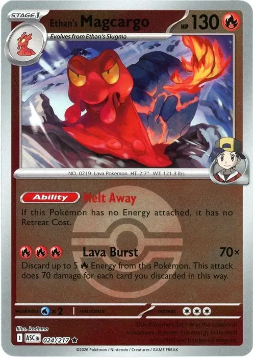 Ethan's Magcargo - 024/217 (Poke Ball) card art