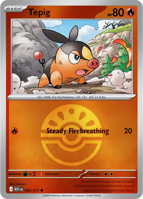 Tepig (Friend Ball) card art