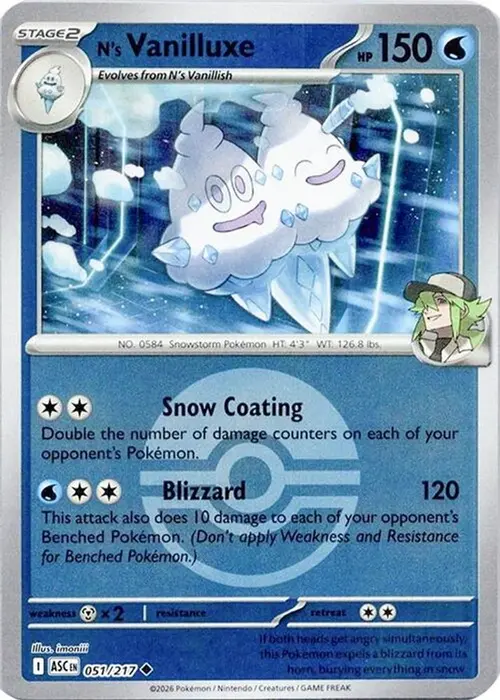 N's Vanilluxe (Poke Ball) card art