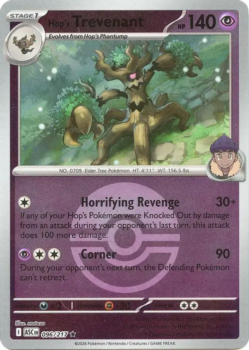 Hop's Trevenant - 096/217 (Poke Ball) card art
