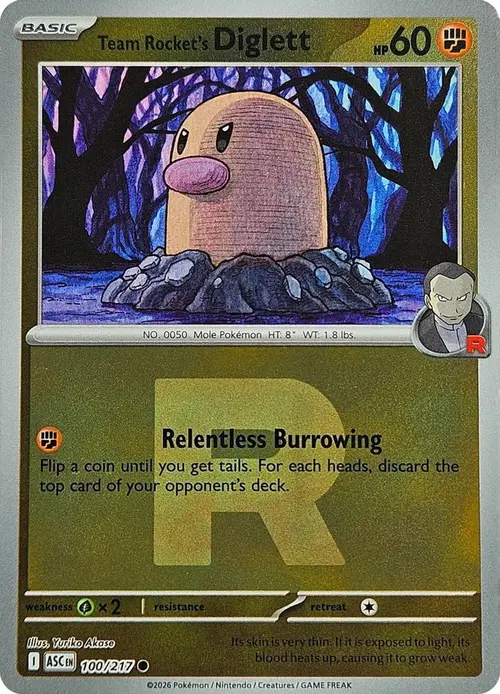 Team Rocket's Diglett (Team Rocket) card art