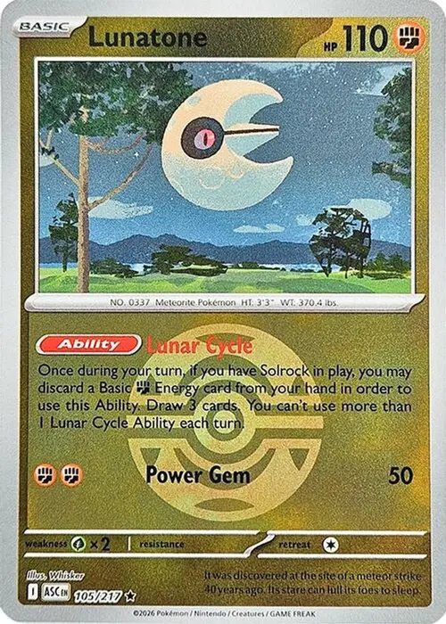 Lunatone (Dusk Ball) card art
