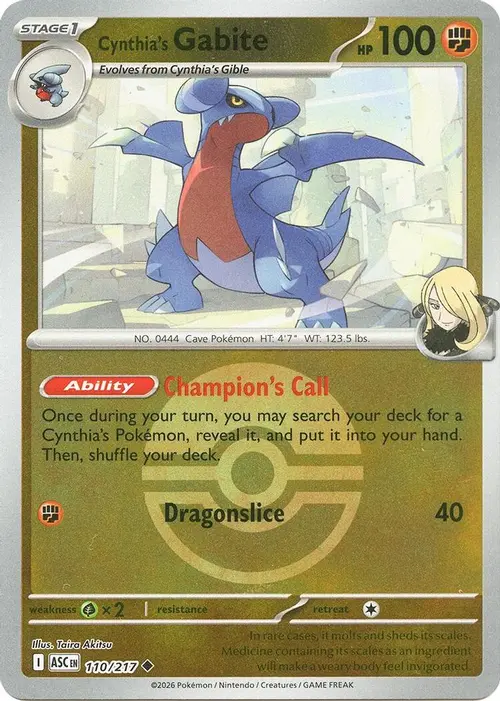 Cynthia's Gabite (Poke Ball) card art