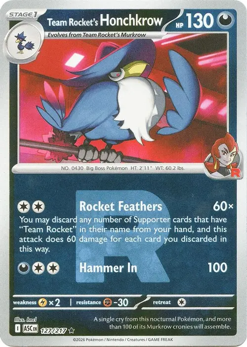 Team Rocket's Honchkrow (Team Rocket) card art