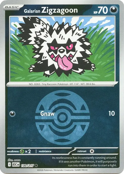 Galarian Zigzagoon (Dusk Ball) card art