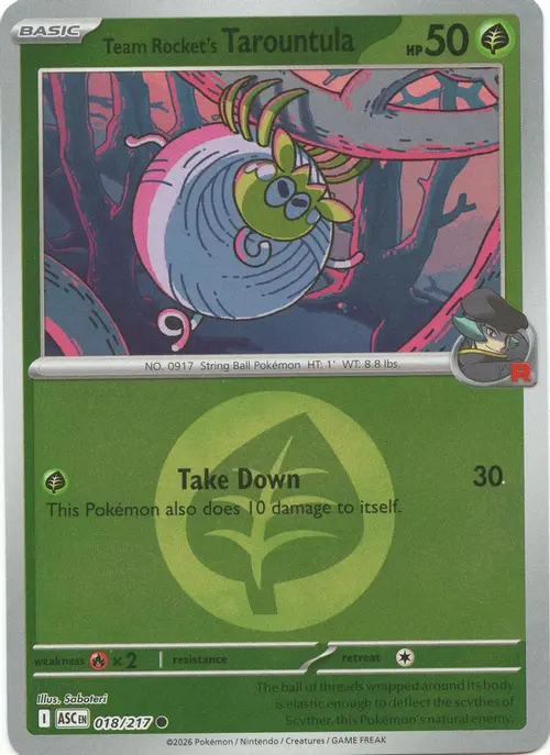 Team Rocket's Tarountula (Energy Symbol Pattern) card art